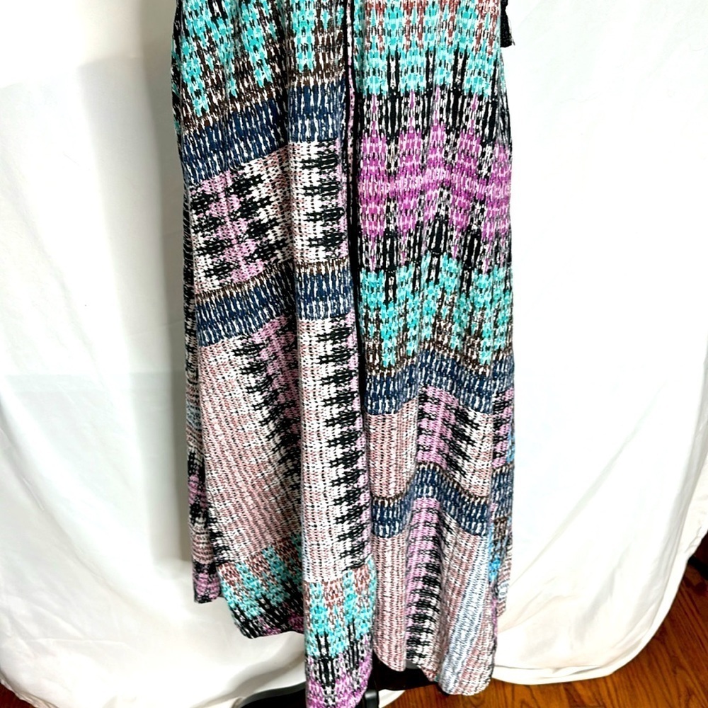 ANTHROPOLOGIE AKEMI + KIN Navy Blue Purple Handkerchief Tank Tie Midi Dress - Picture 3 of 7